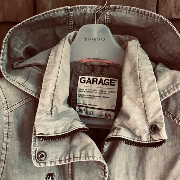 Garage Military Smart Parka Grey Green Utility Jacket Hooded Pockets M - Picture 4 of 14